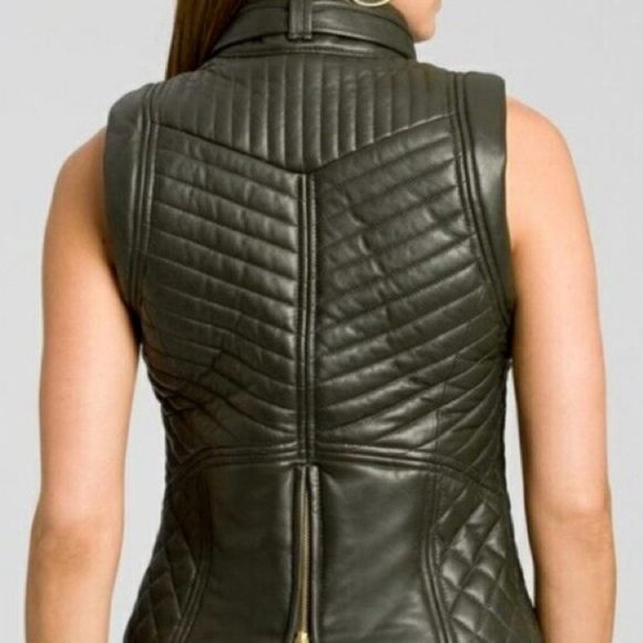 Guess by Marciano Black Leather Moto Vest Size Extra Small XS - Picture 3 of 13